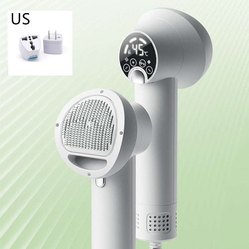 Smart Pet Hair Dryer & Grooming Comb – Low Noise 2-in-1 Dog & Cat Blow Dryer