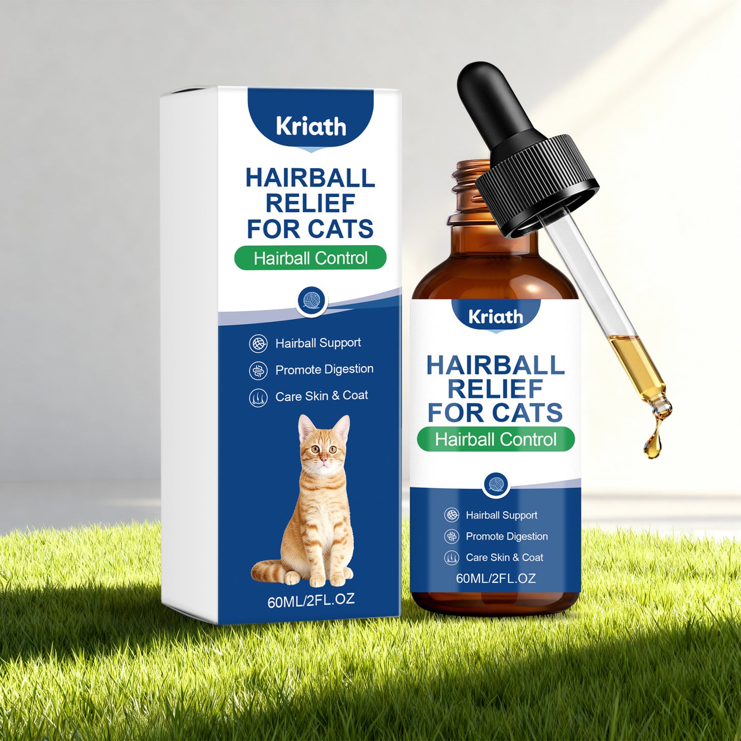 Kriath Hairball Relief Drops for Cats – Digestive & Grooming Support Formula